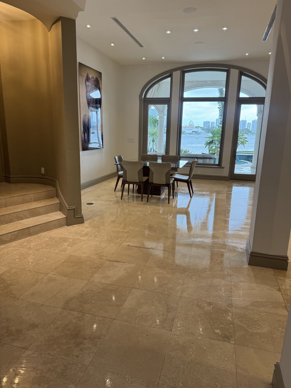 Rent-ready living room in a South Miami rental after turnover cleaning